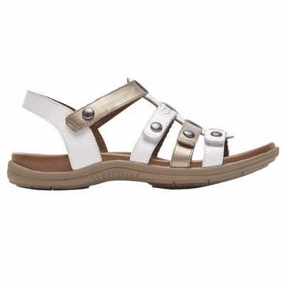 Sandálias Rockport Cobb Hill Rubey T-Strap Mulher Branco PT-49057